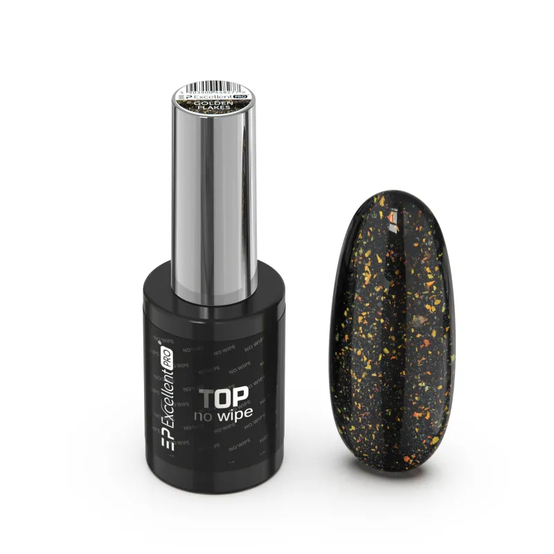 Excellent PRO Top No Wipe With Effect GOLDEN FLAKES 11g