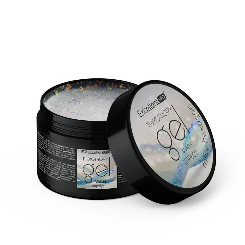 Excellent PRO Thixotropy gel with effect Milky Hexagon 15g