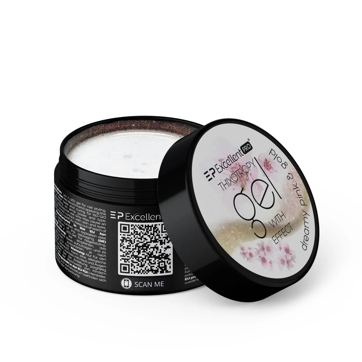 Excellent PRO Thixotropy gel with effect Dreamy Pink&Gold 15g