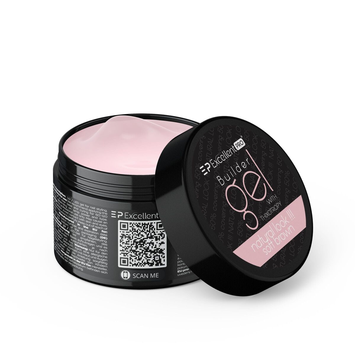 Excellent PRO Builder Gel With Thixotropy Natural Look Soft Brown 15g
