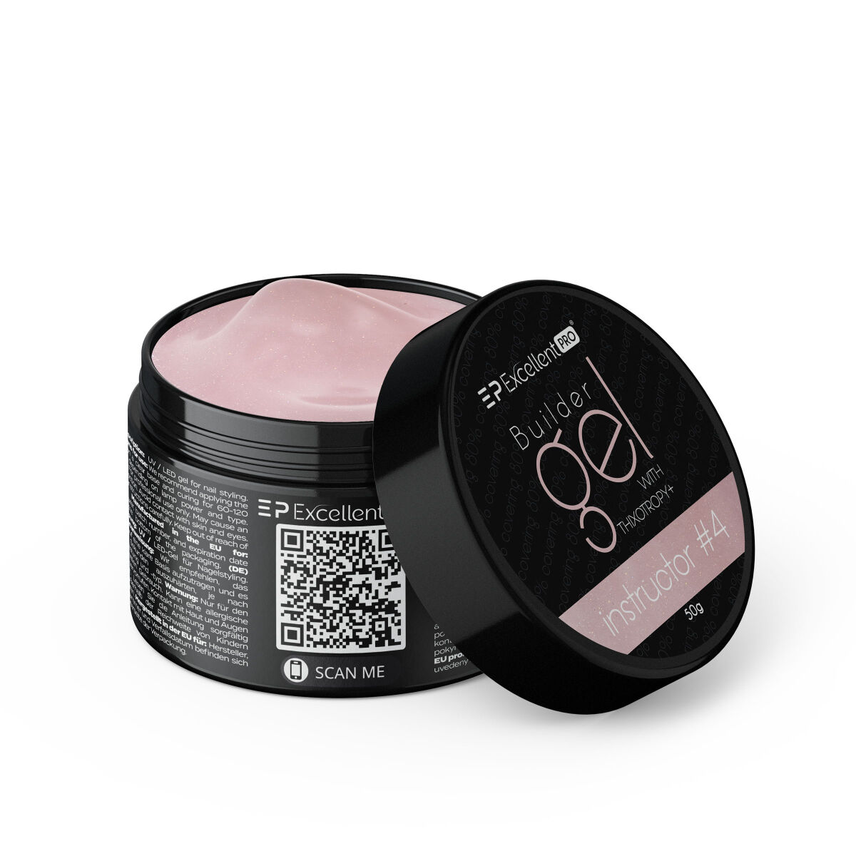 Excellent PRO Builder gel with thixotropy Instructor #4 MISS GLITTER 50g