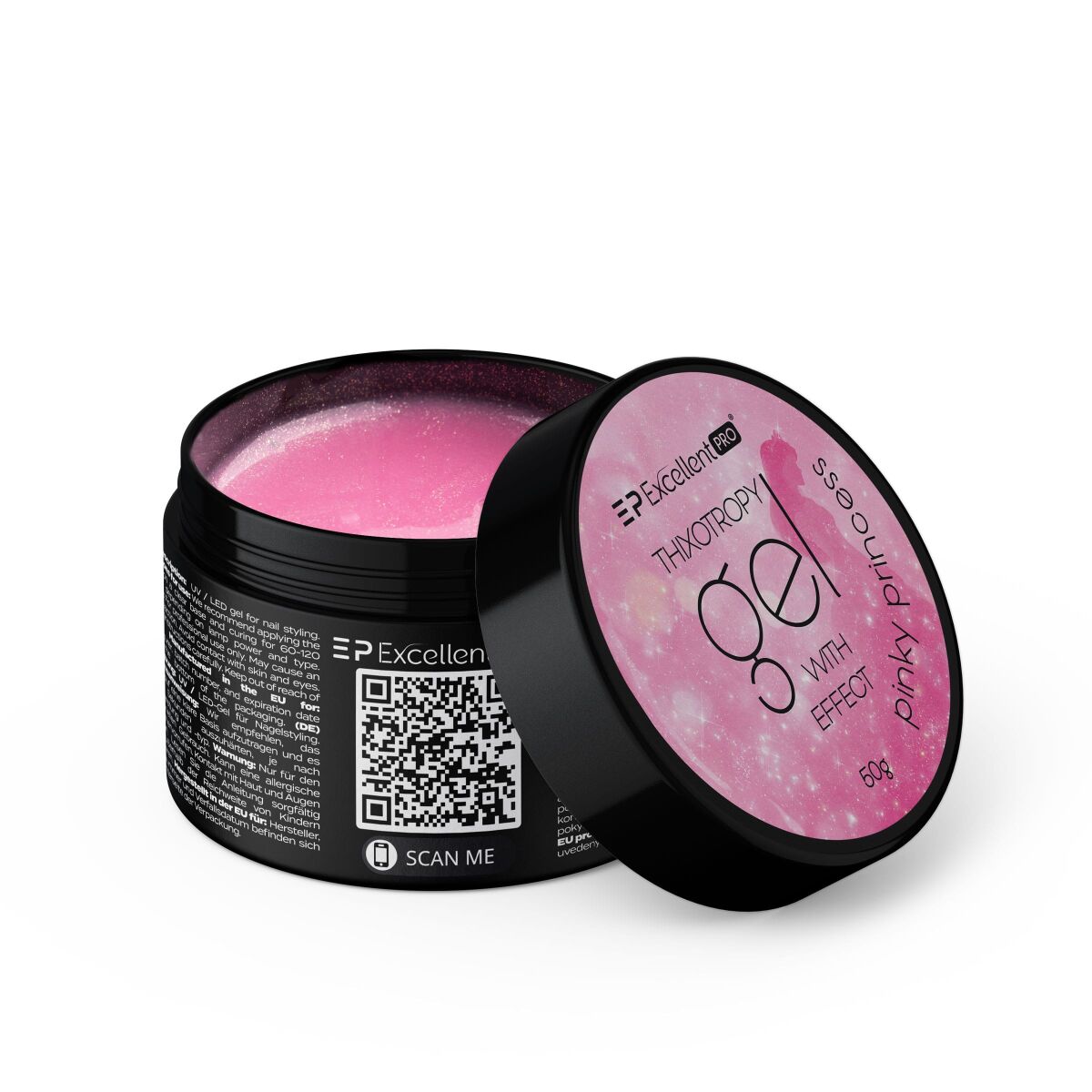 Excellent PRO Thixotropy gel with effect Pinky Princess 50g