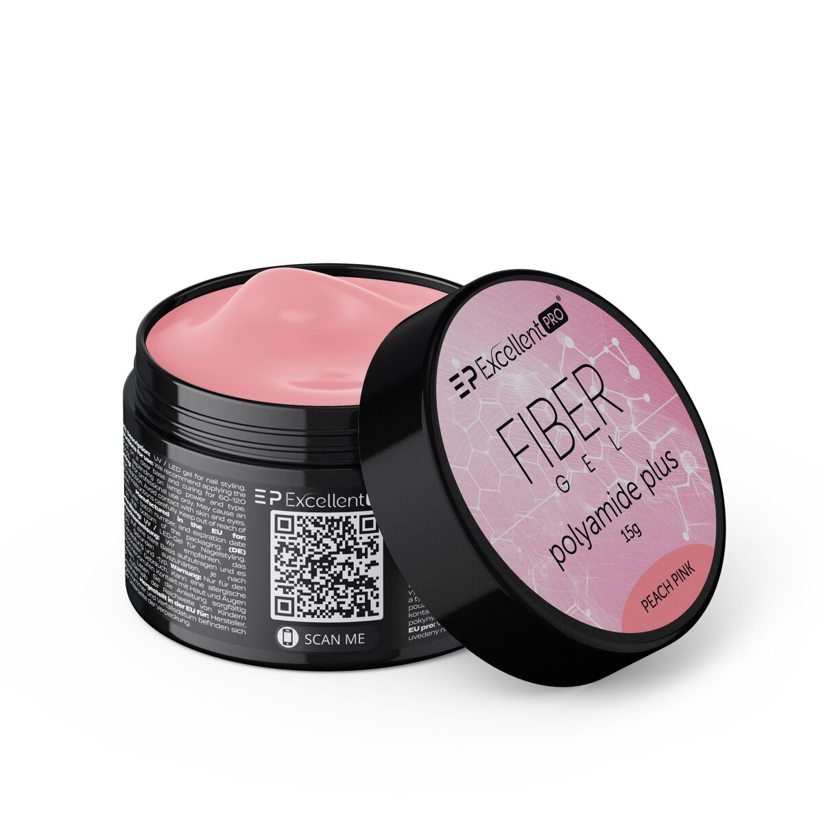 Excellent PRO Fiber Gel Polyamide Plus PEACH PINK 15g