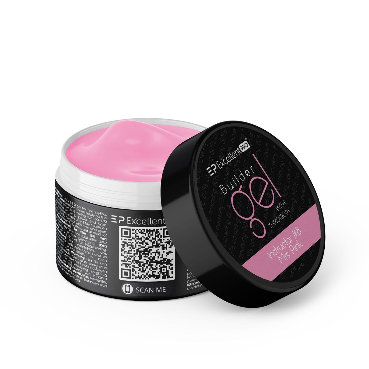 Excellent PRO Builder gel with thixotropy Instructor #8 MRS. PINK 15g