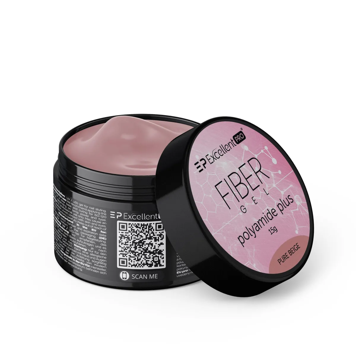 Excellent PRO Fiber Gel Polyamide Plus PURE BEIGE 15g