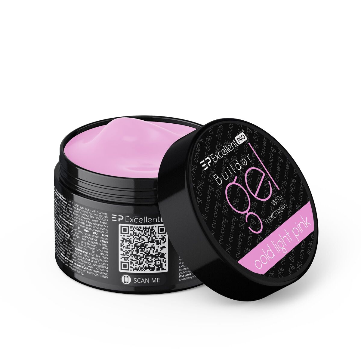 Excellent PRO Builder gel with thixotropy cold light pink 15g