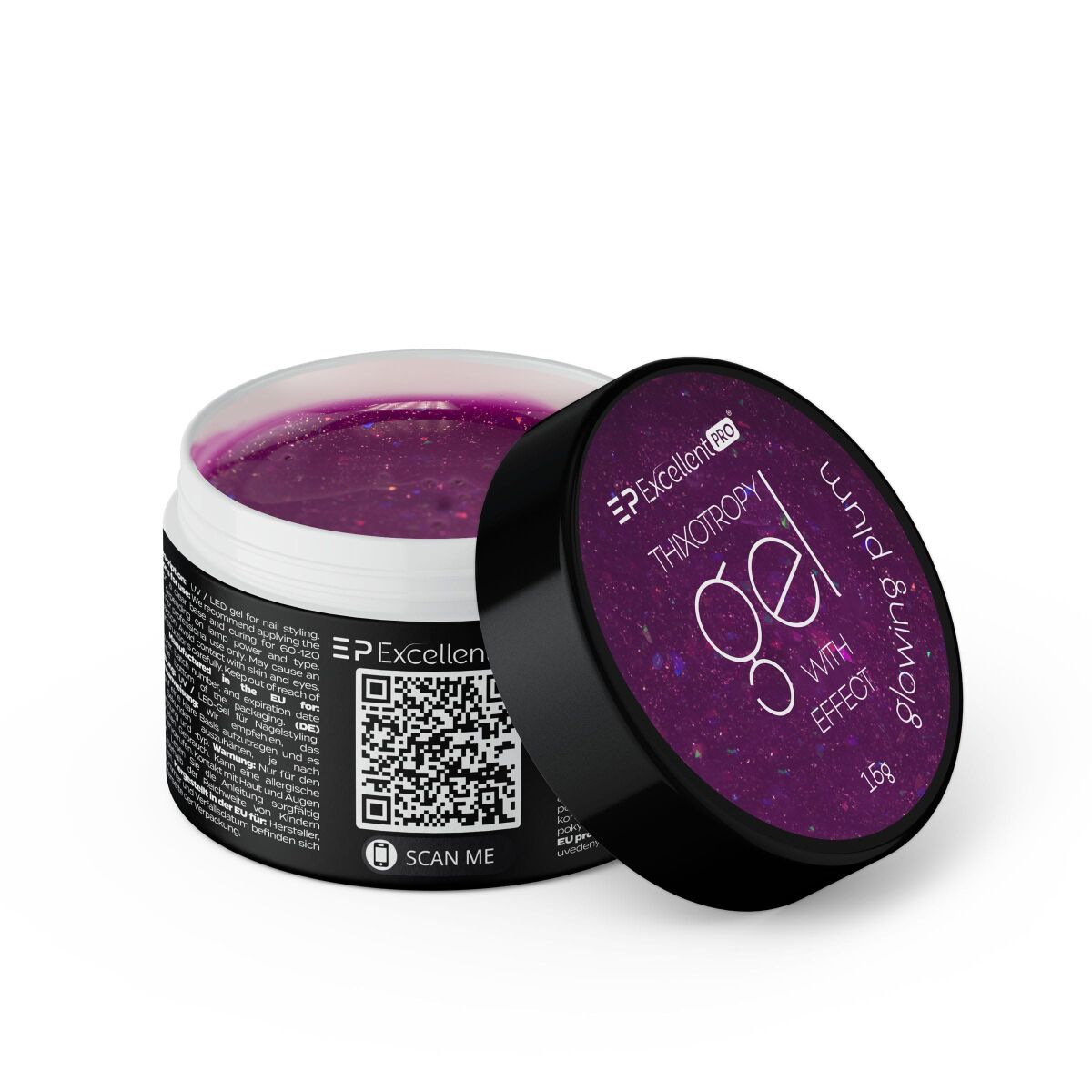 Excellent PRO Thixotropy gel with effect GLOWING PLUM 15g