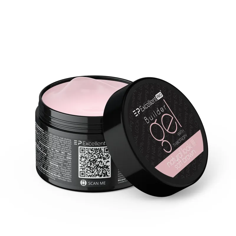 Excellent PRO Builder Gel With Thixotropy Natural Look Soft Brown 50g