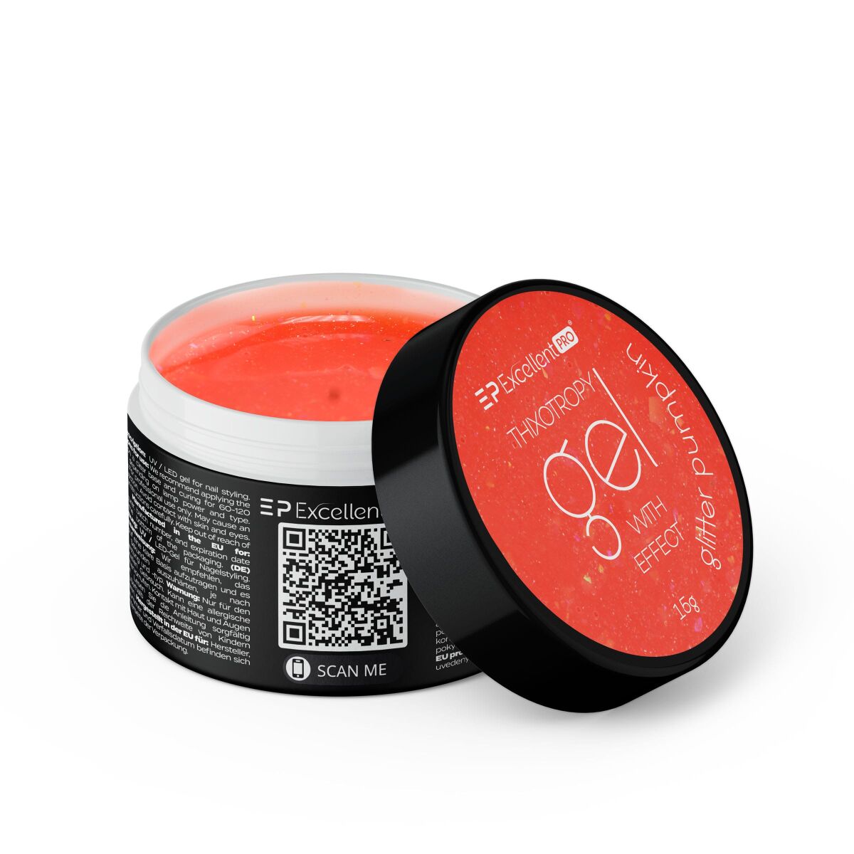 Excellent PRO Thixotropy gel with effect GLITTER PUMPKIN 15g