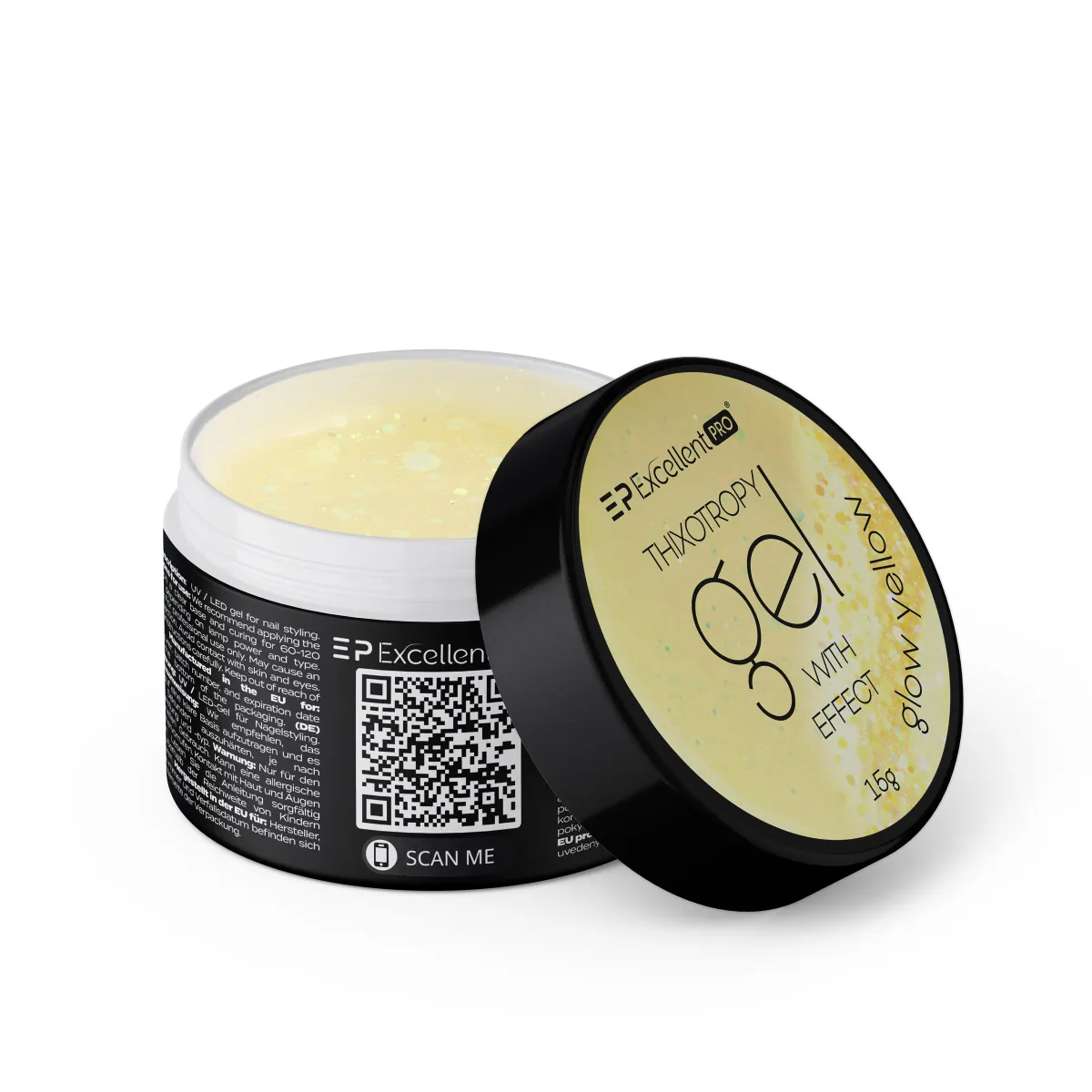 Excellent PRO Thixotropy gel with effect Glow Yellow 15g
