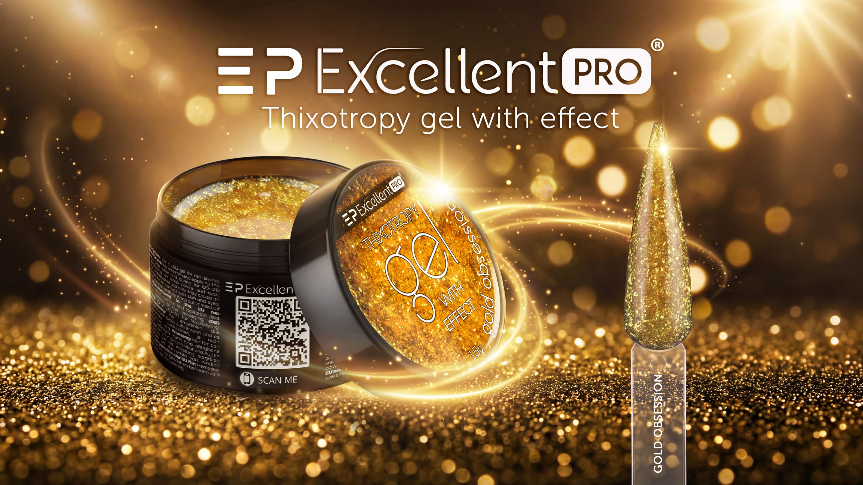 Thixotropy gel with effect Gold Obsession Thixotropy gel with effect Gold Obsession