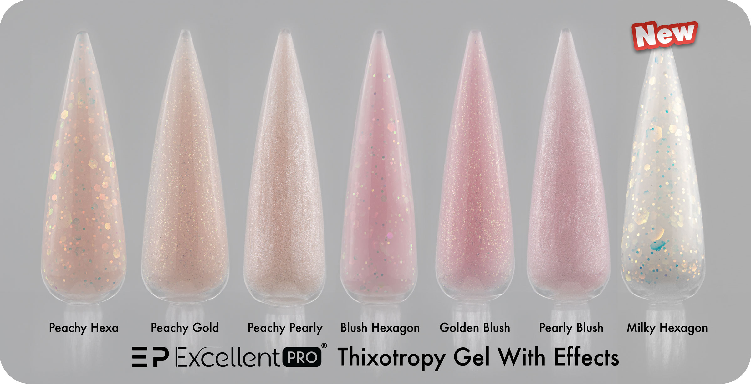 EXCELLENT PRO THIXOTROPY GEL WITH EFFECT MILKY HEXAGON Swatch