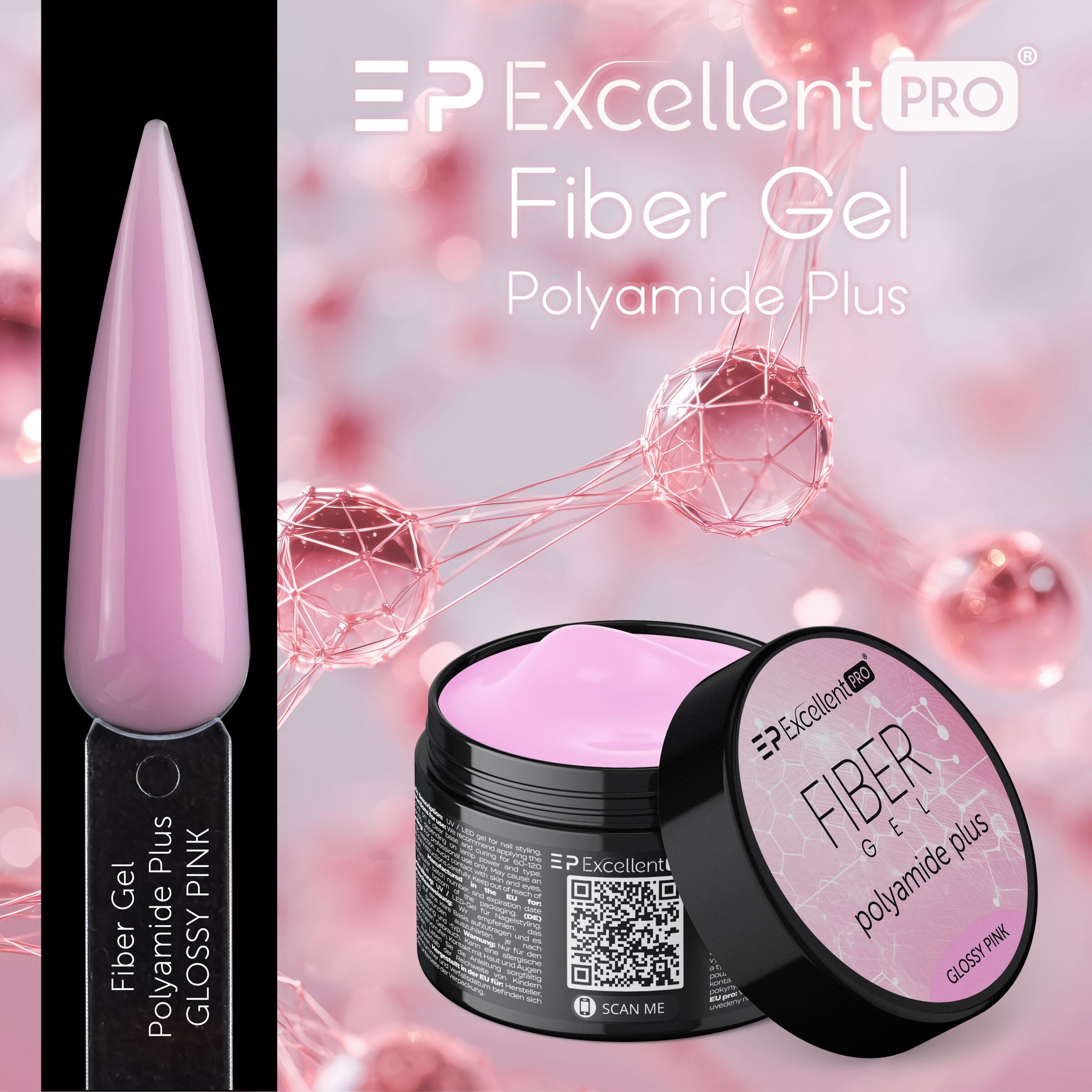 Excellent PRO Fiber Gel Polyamide Plus GLOSSY PINK
